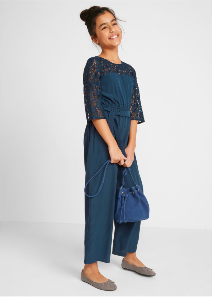 Mädchen Jumpsuit mit Spitze