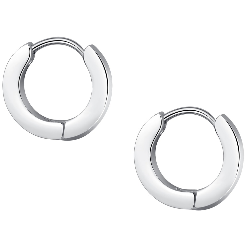 True Rebels Créoles en acier inoxydé Acier inoxydable en Argent Boucles d'oreilles