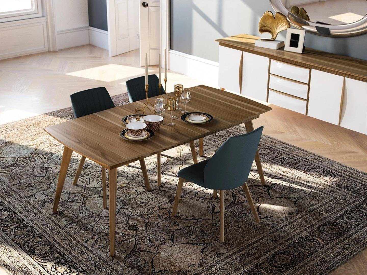 JVmoebel Essgruppe Esszimmer Komplett 5tlg Esstisch Design 4x Stühle Essgruppe Luxus, (5-tlg., 1x Esstisch + 4x Stühle), Made in Europa