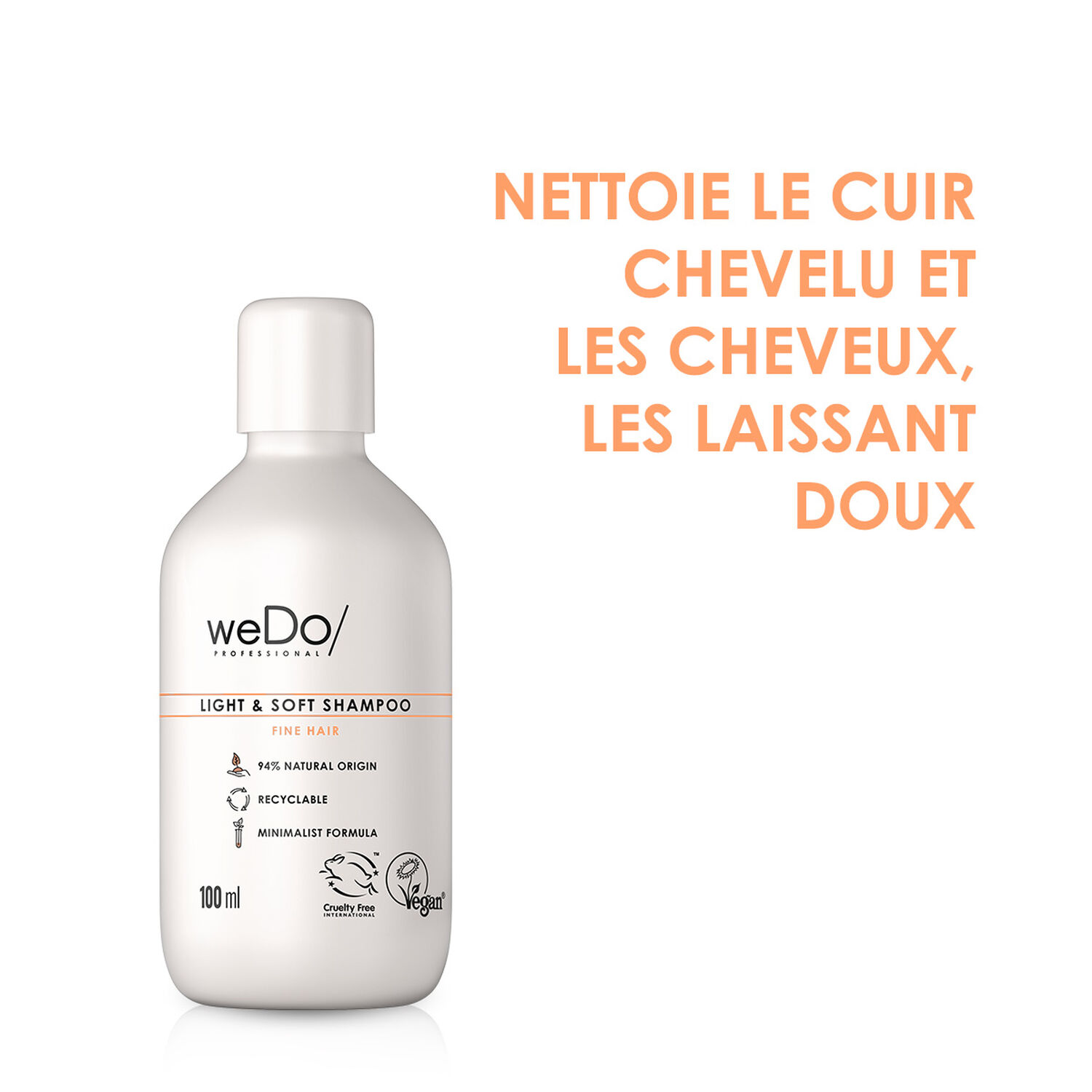 WeDo Shampooing Vegan Légèreté et Douceur, Cheveux Fins