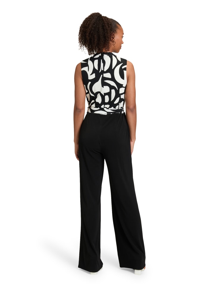 Vera Mont Jumpsuit mit Bindegürtel in Patch Black/White günstig kaufen 42