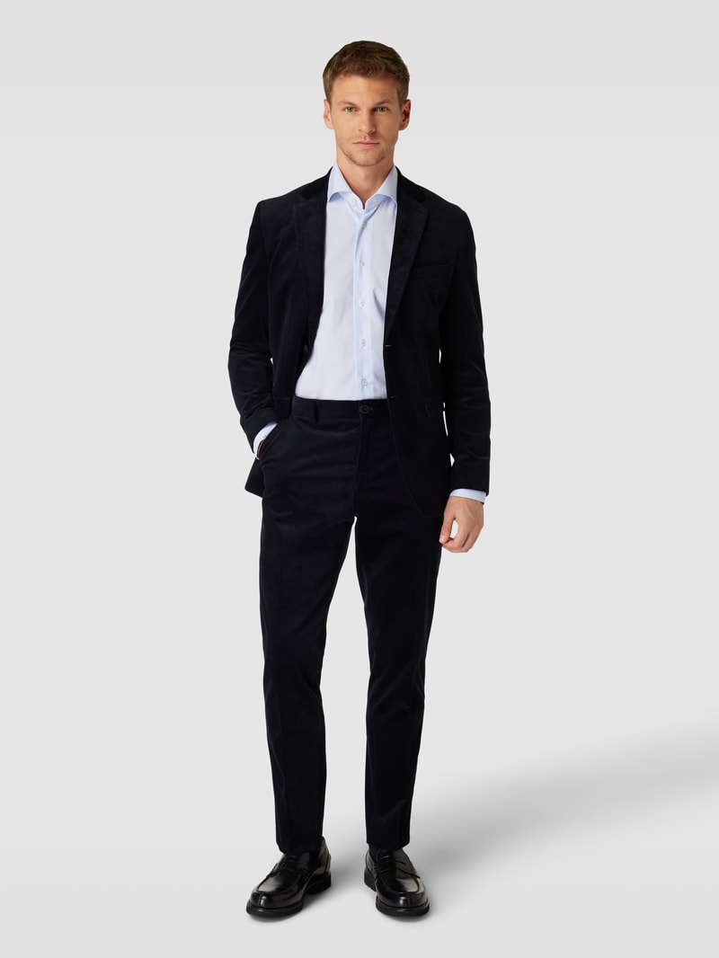 Business-Hemd mit Streifenmuster Modell 'Cutaway' in bleu