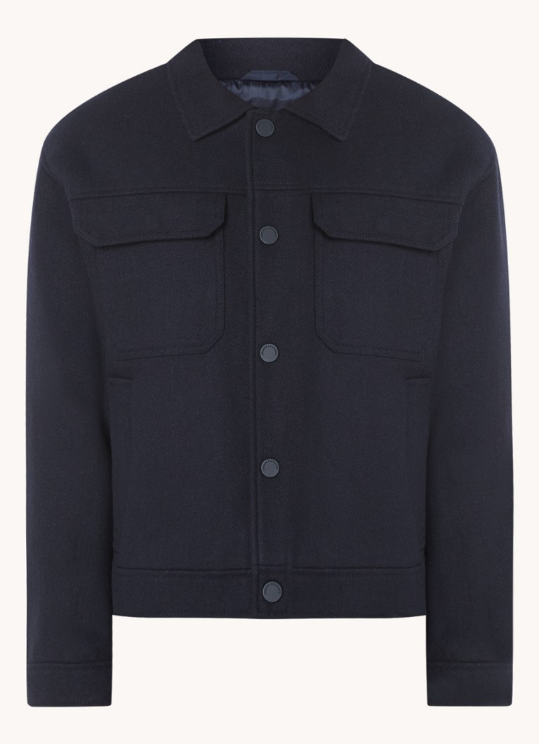 Armani Exchange Jacket in wool blend with chest and side pockets