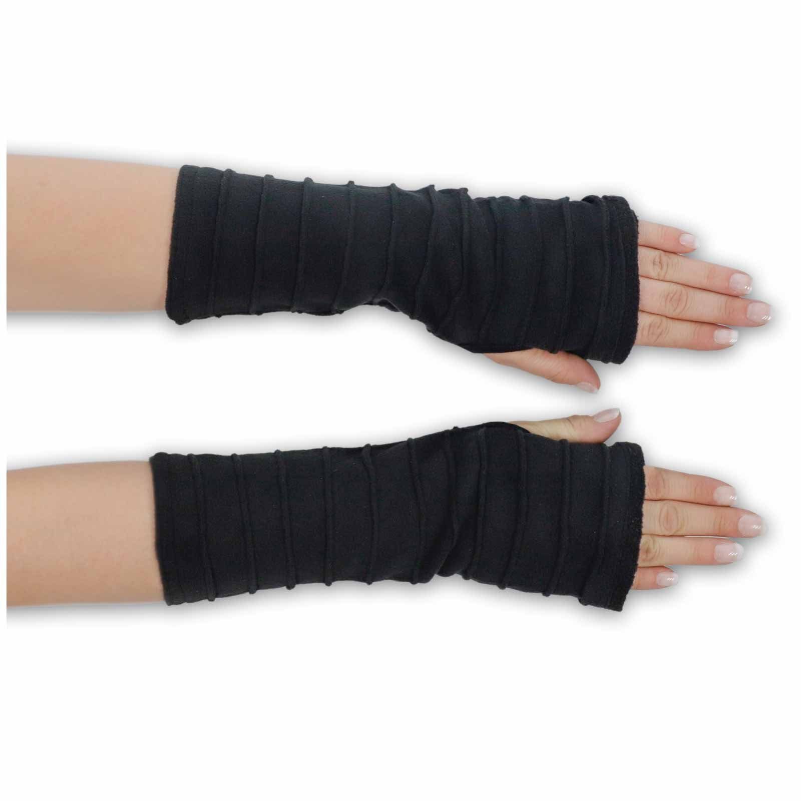 KUNST UND MAGIE Armstulpen Armstulpen Fleece Stulpen Handwärmer Handschuhe Hippie Gothic Boho