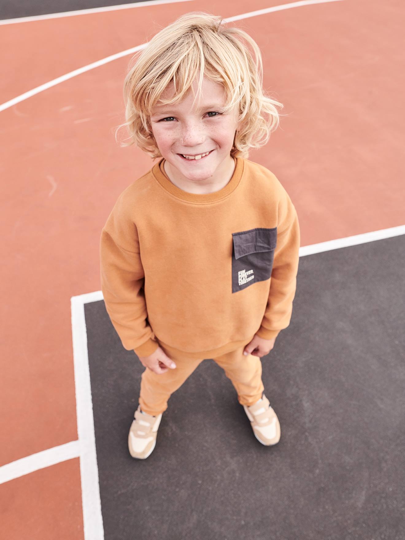 Vertbaudet Jungen Sport-Sweatshirt mit Tasche - braun