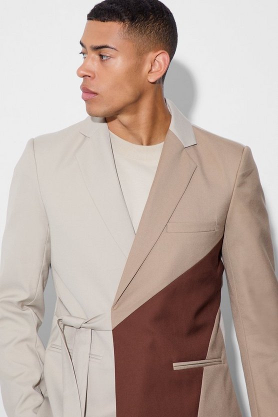 Slim-Fit Wickel-Anzugjacke