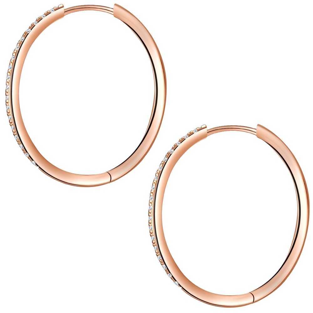 Glanzstücke München Créoles en argent Argent sterling Oxyde de zirconium (CZ) en Or rose Boucles d'oreilles