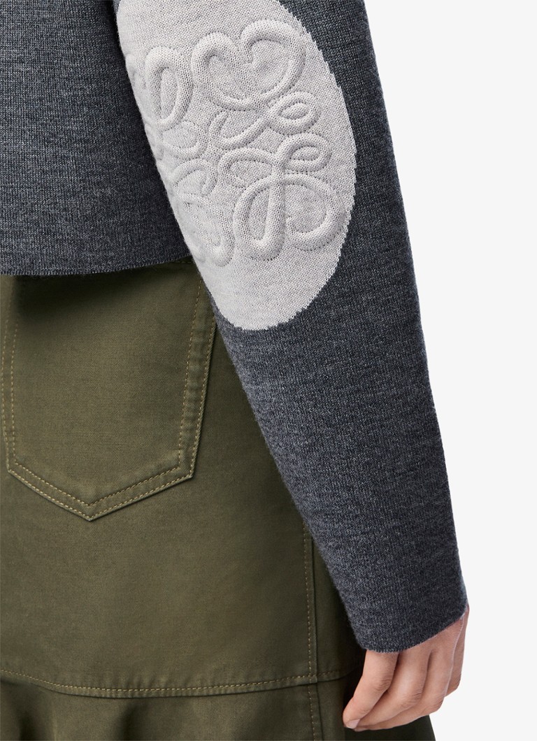 LOEWE Fine-knit cropped wool sweater with logo