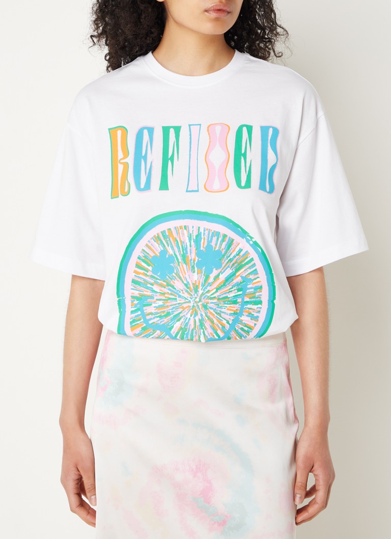 T-shirt oversize con stampa del reparto raffinato