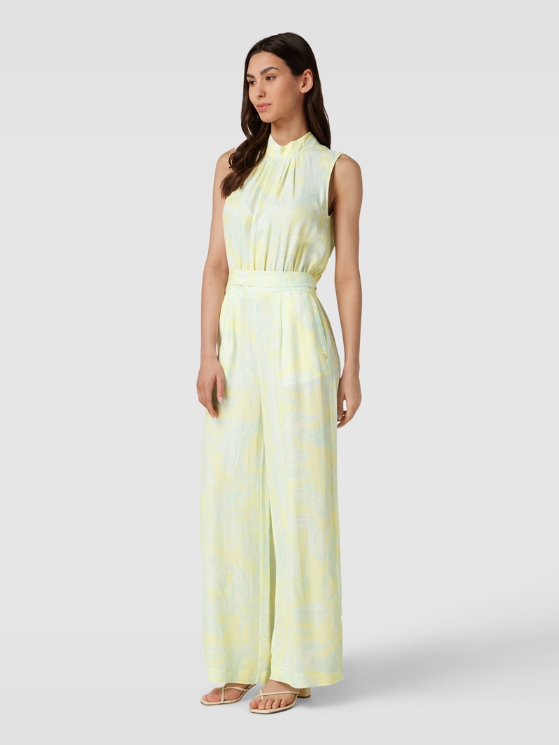 Jumpsuit mit Allover-Muster in hellgelb