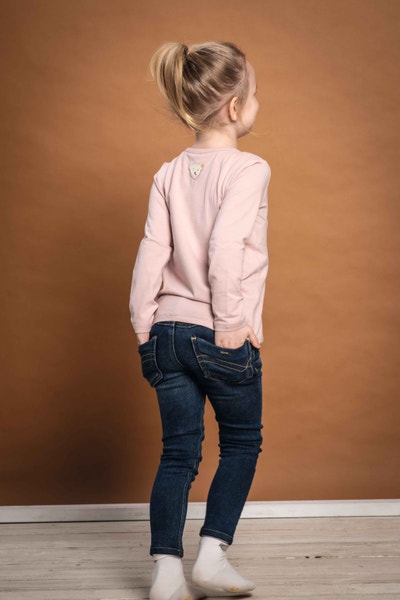 T-Shirt langarm, rosa für Mädchen