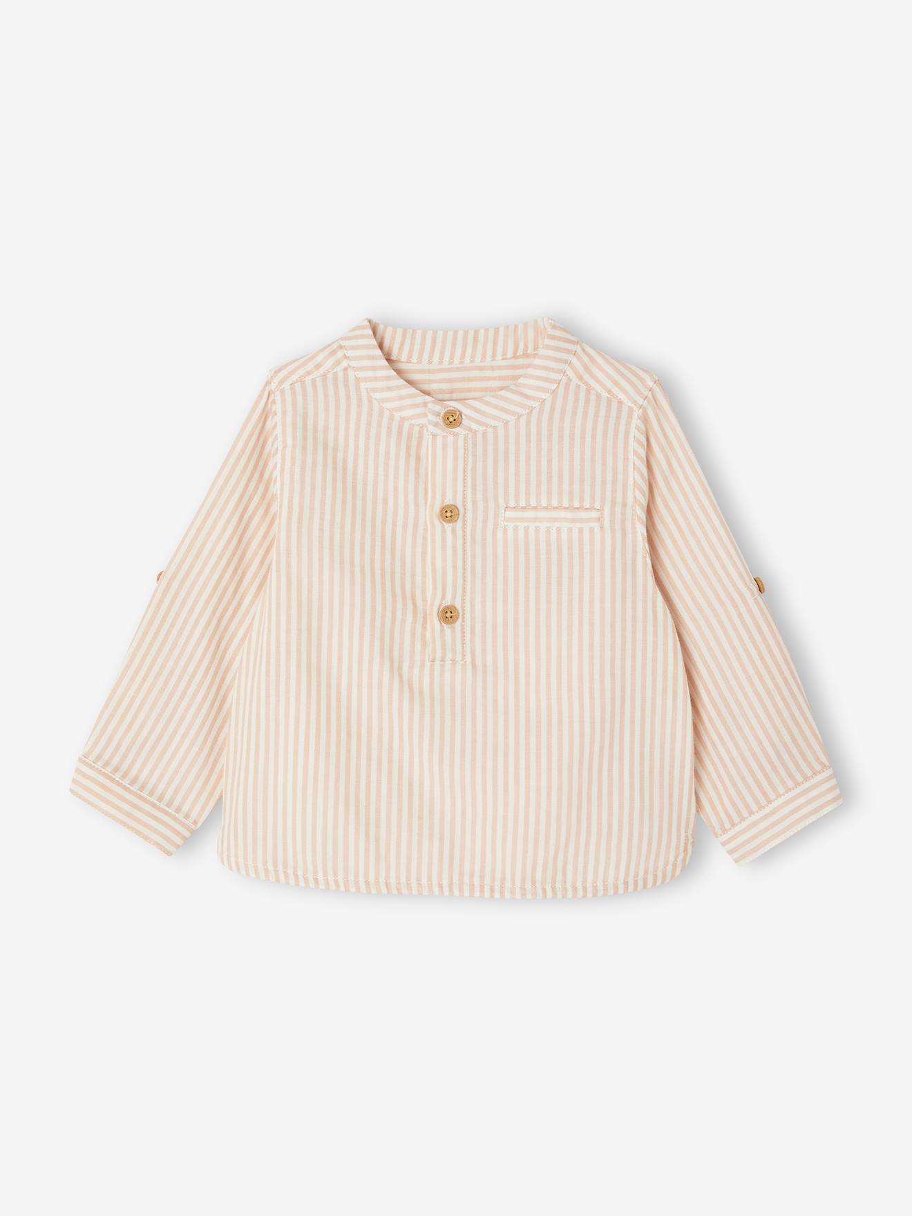 Vertbaudet Festliches Baby-Set: Hemd, Shorts & Hosenträger - taupe