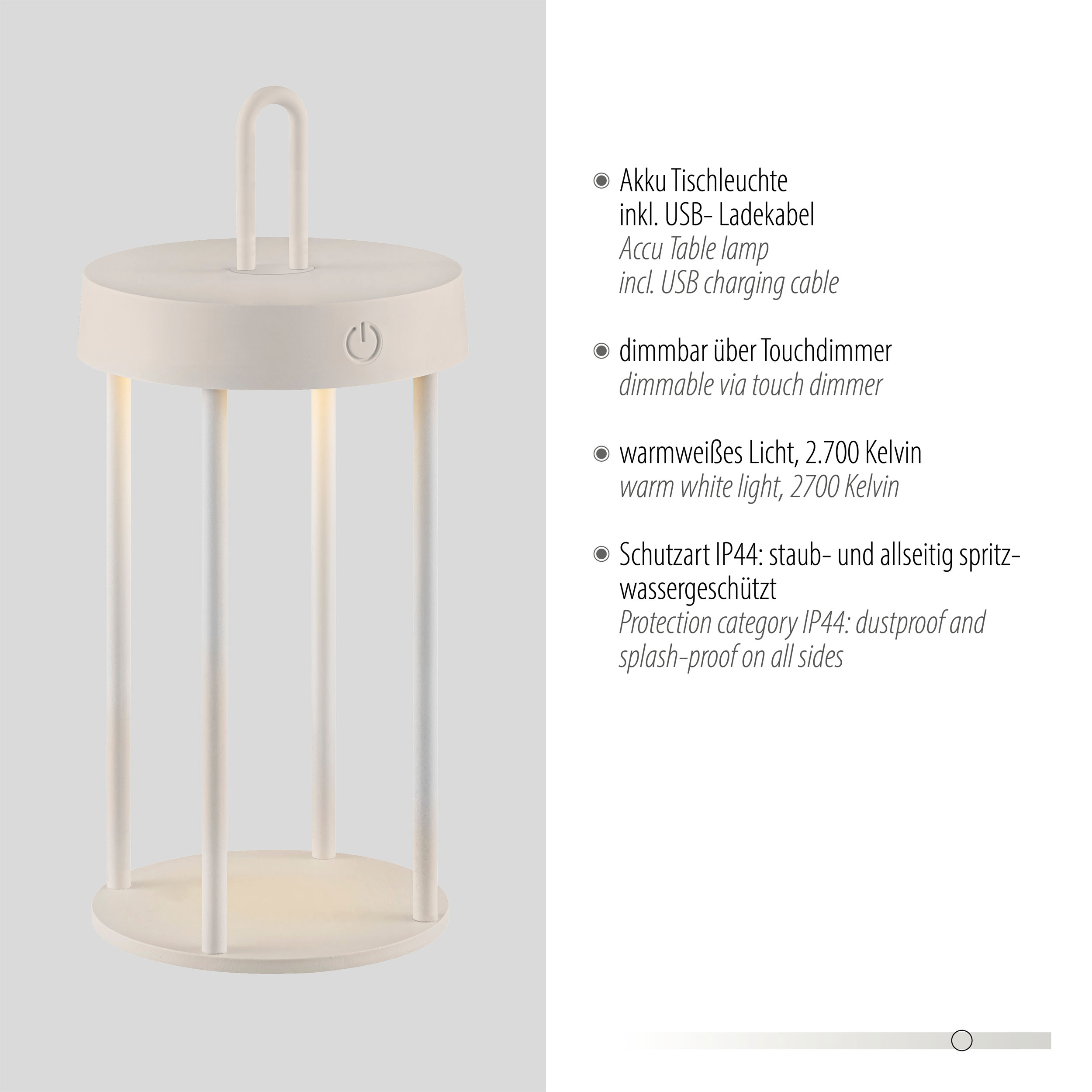 JUST LIGHT.LED-Akku-Tischleuchte 1flg