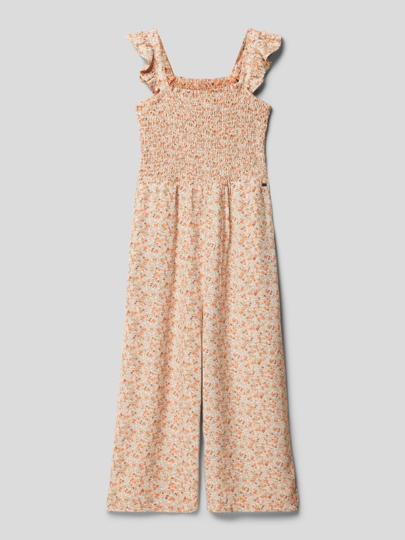 Jumpsuit aus Viskose mit Label-Detail Modell 'HARPER' in ecru