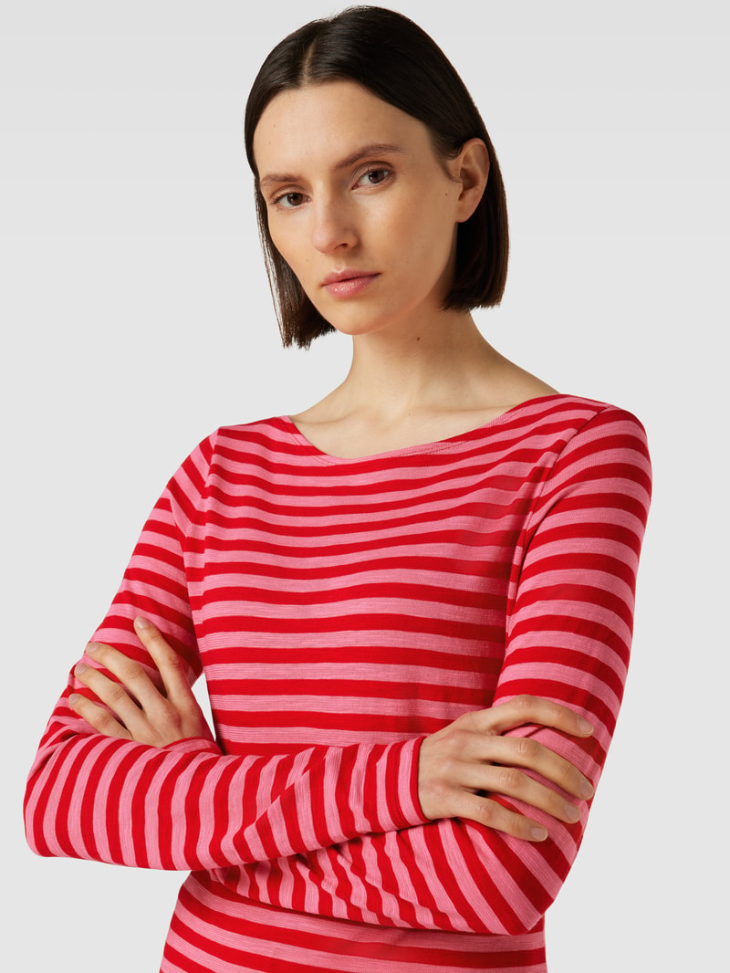 Strickpullover mit Streifenmuster in rot