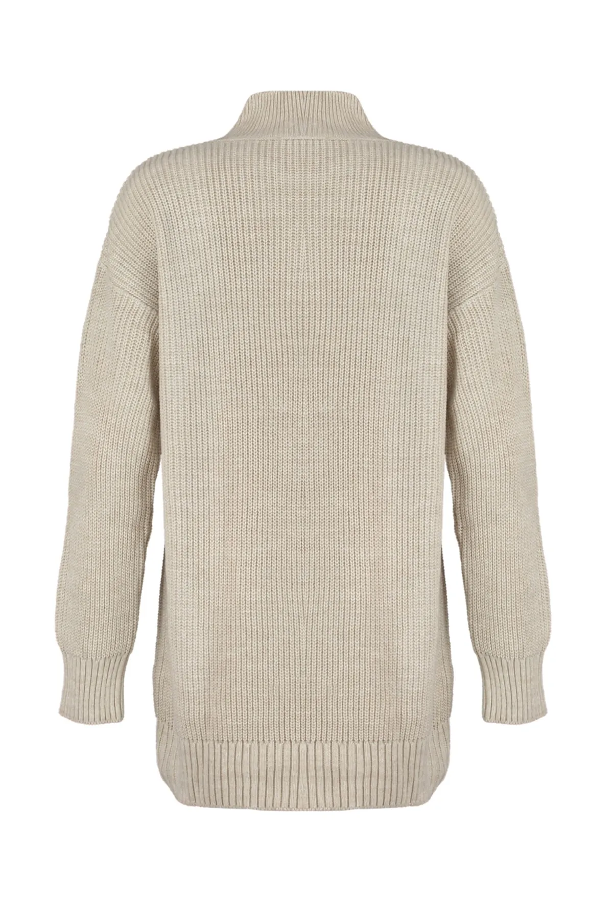 Trendyol Modest  Beigefarbener Rollkragen-Strickpullover TCTAW23KZ00048