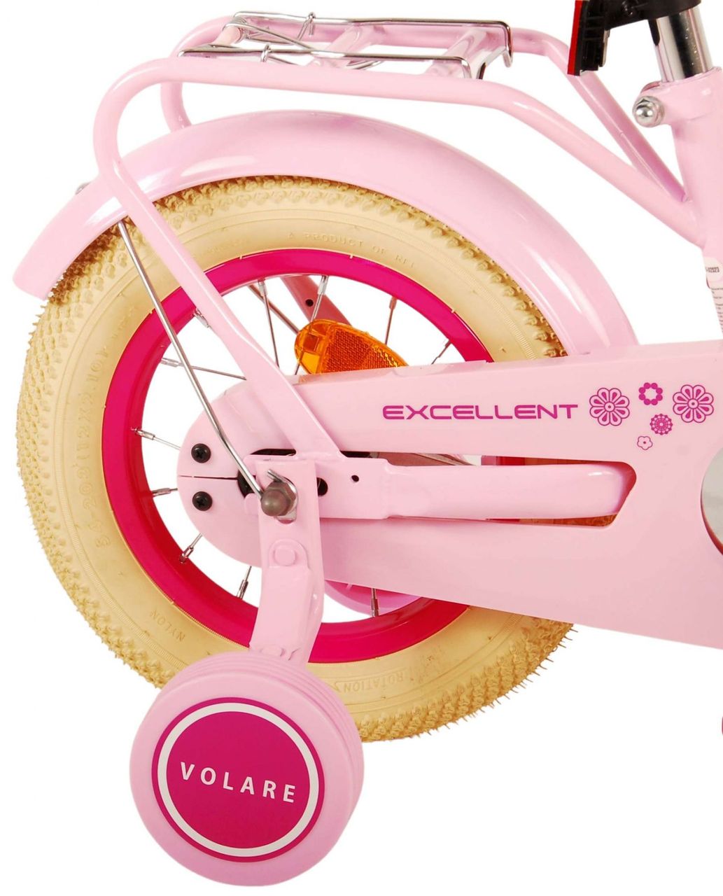 Volare Excellent Kinderfahrrad - Mädchen - 12 Zoll - Rosa