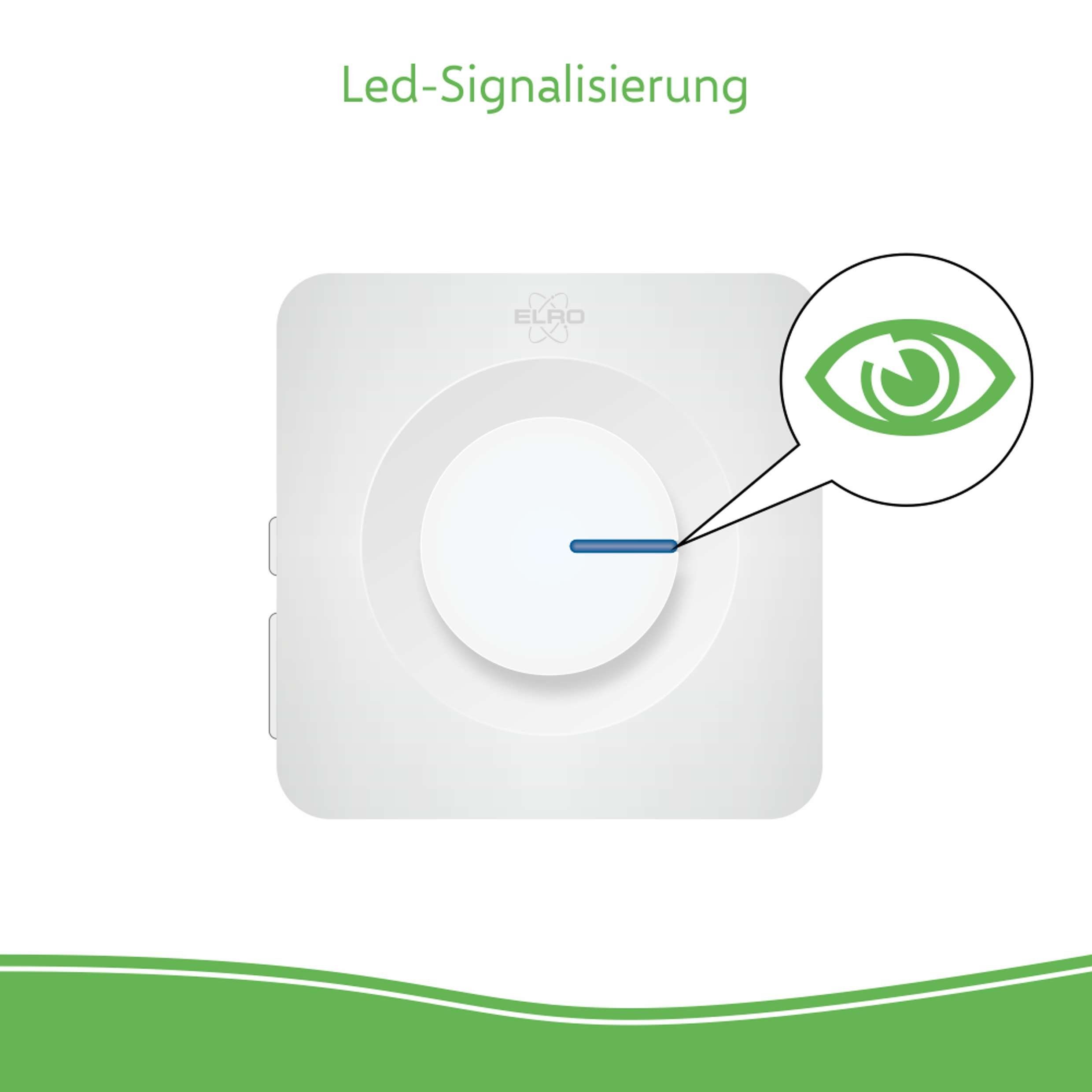 Elro Türklingel-Set DB3000-P1C1, 1 Empfänger, 52 Klingeltöne, (Komplett-Set, 2-tlg., Klingeldrücker und Empfänger), Drahtloses Türklingel Set Blinkende LED-Lampe