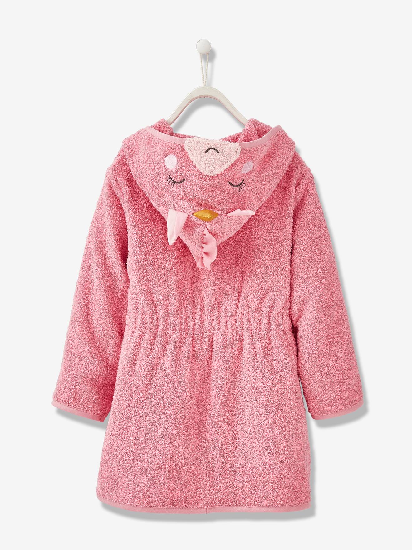 Vertbaudet Kinder Bademantel, Einhorn-Kostüm Oeko Tex, personalisierbar - pink