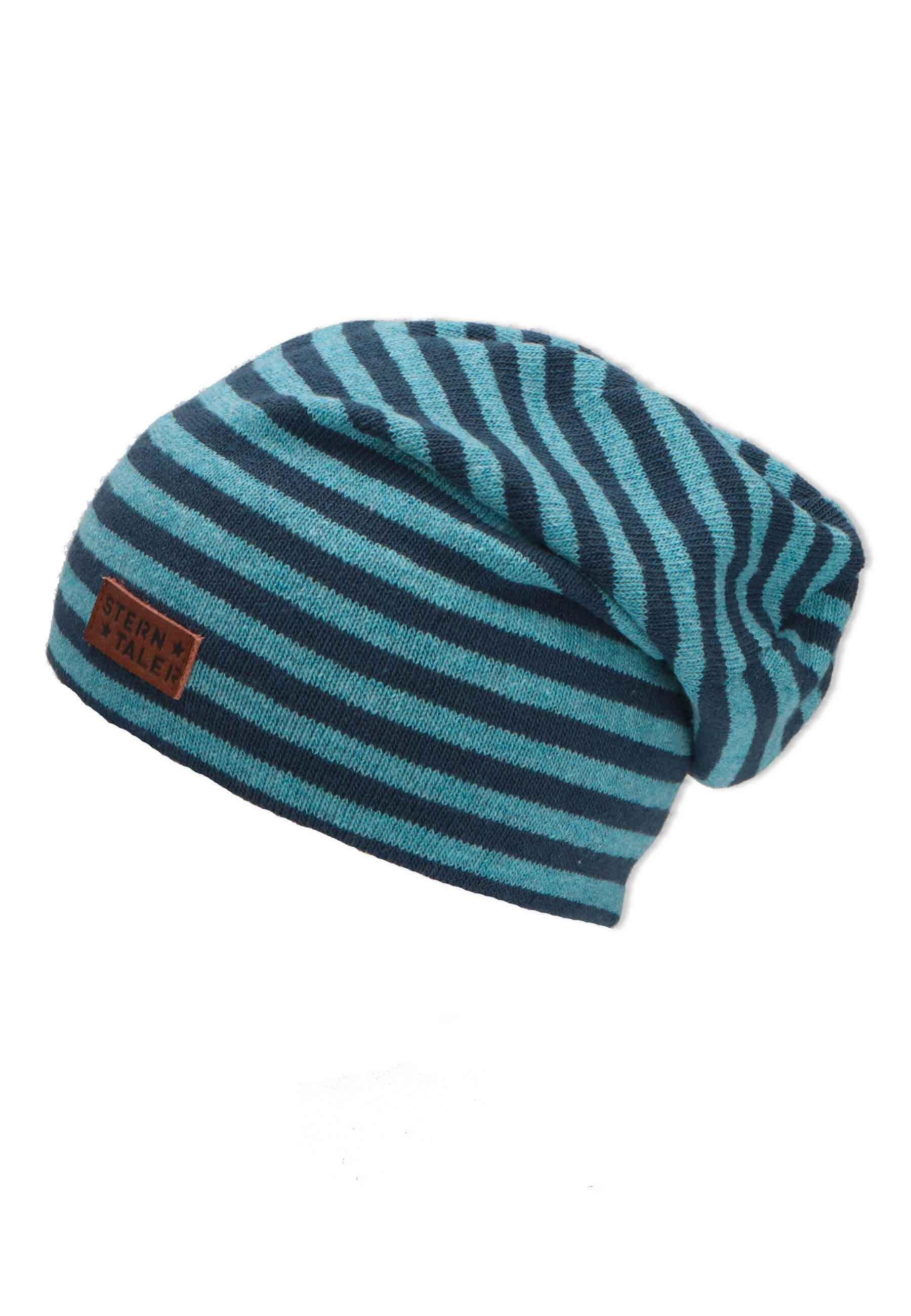 Slouch-Beanie aus Baumwollmischgewebe mit Streifen