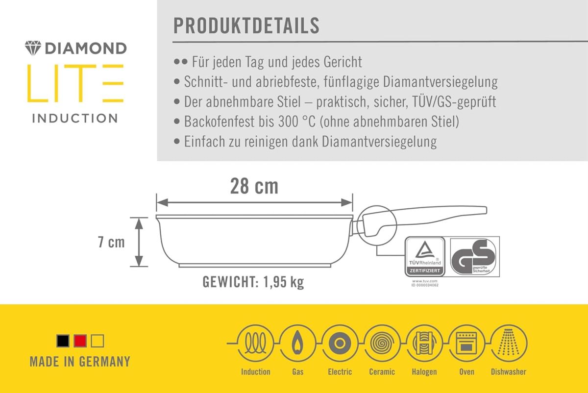 Woll Induktion Gusspfanne Diamond Lite 28cm