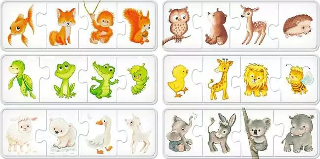 Kinderpuzzle ab 2 Jahren - Meine liebsten Tierkinder - 4 Teile