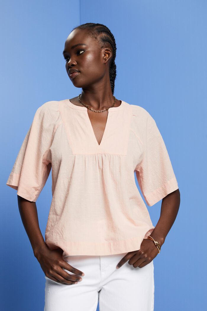 Plumetis-Bluse aus Baumwolle