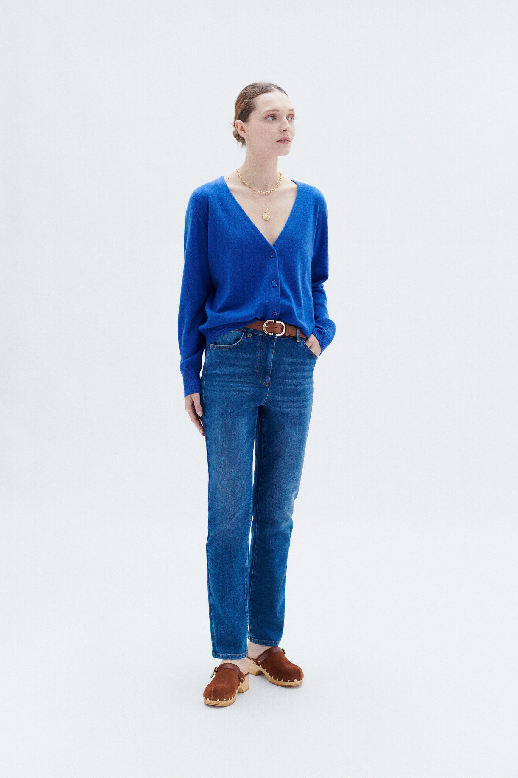 Gilet megane bleu electrique femme