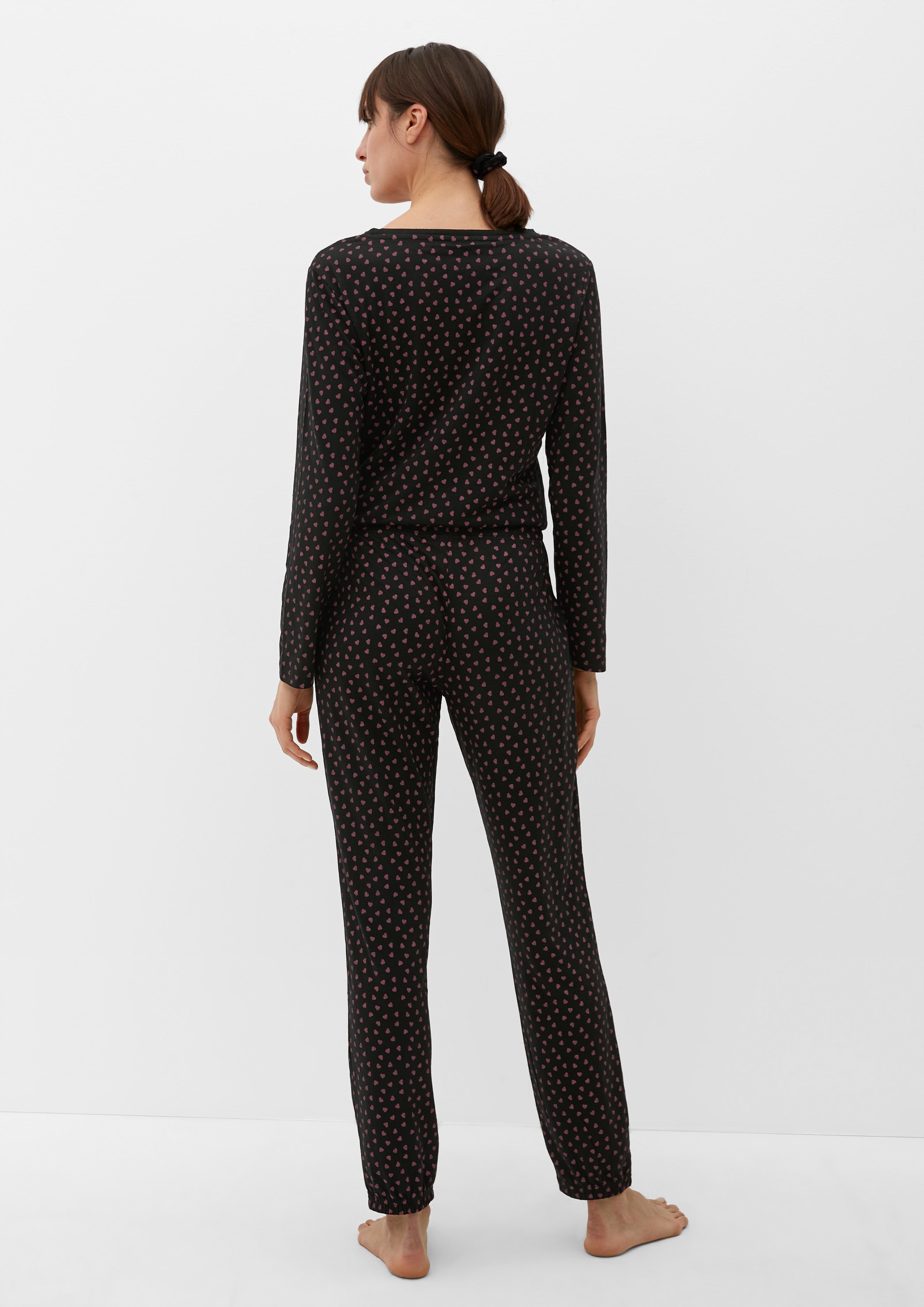 Pyjama-Set mit Herzchenmuster  6008009-99A2