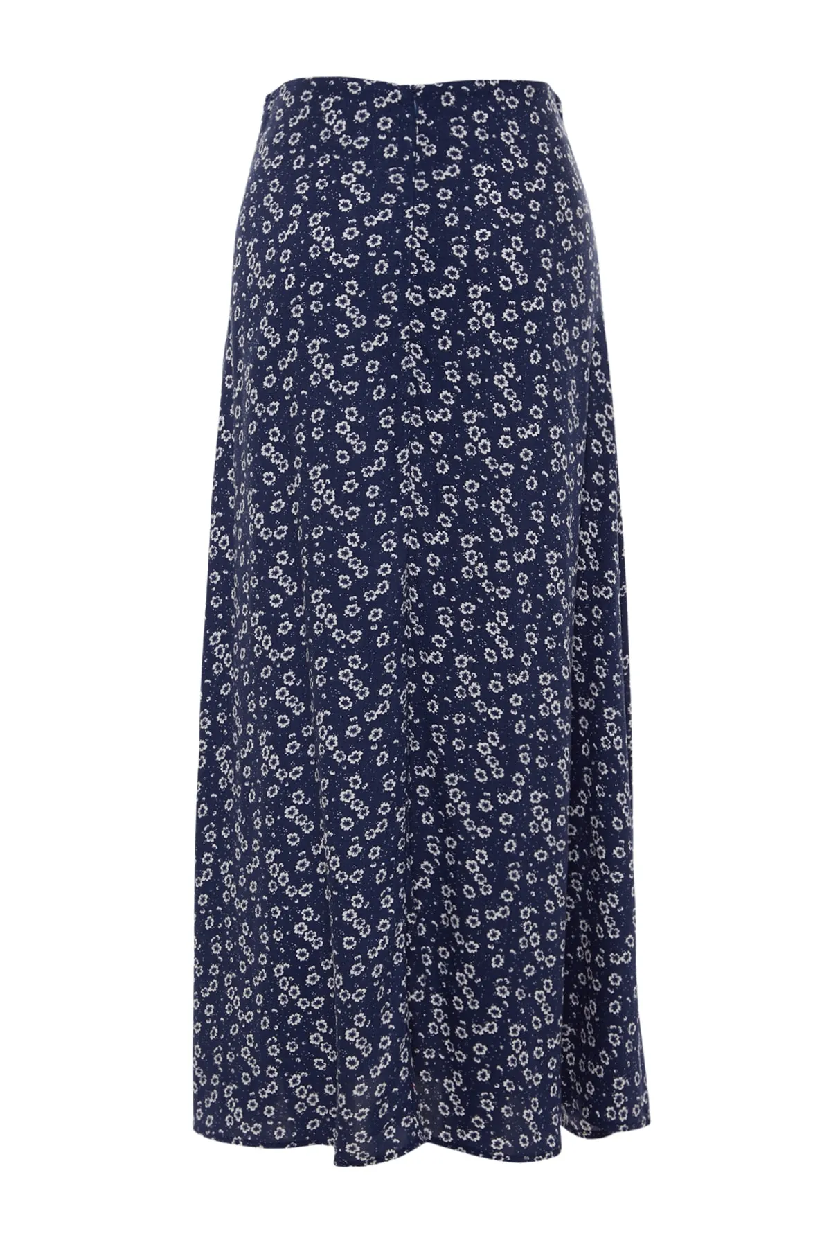Trendyol Collection  Blauer gewebter Midirock aus Viskosestoff mit Blumenmuster TWOSS23ET00295