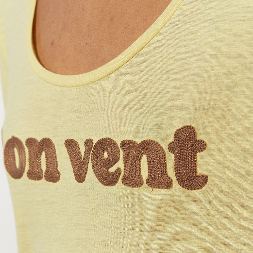POLLY  T-shirt régular jaune Femme brodé 