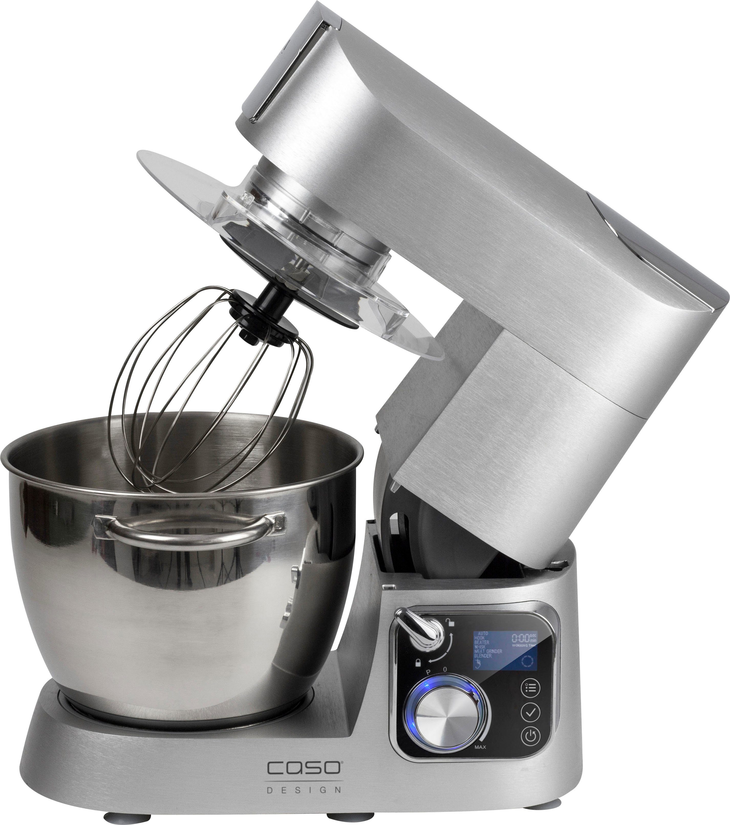 Caso Küchenmaschine CASO KM 1200 Chef, 1200 W, 6 l Schüssel, inkl. Fleischwolfvorsatz und 2. Edelstahlschüssel.