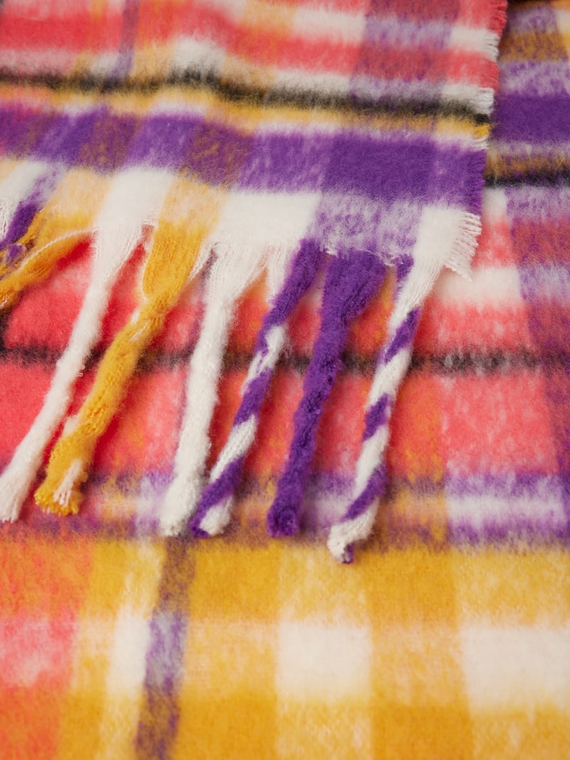 Schal mit Tartan-Karo Modell 'AOLLY' in senfgelb