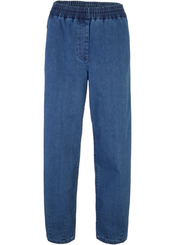 High-Waist-Jeans in Karottenform mit Bequembund