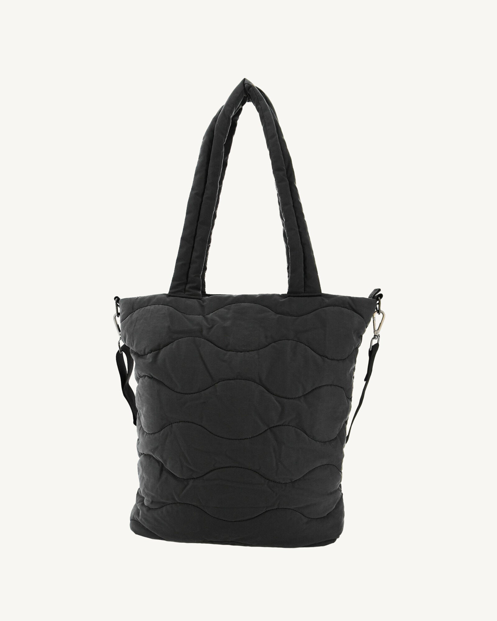 Maxi tote-bag en coton matelassé Noir Aponi