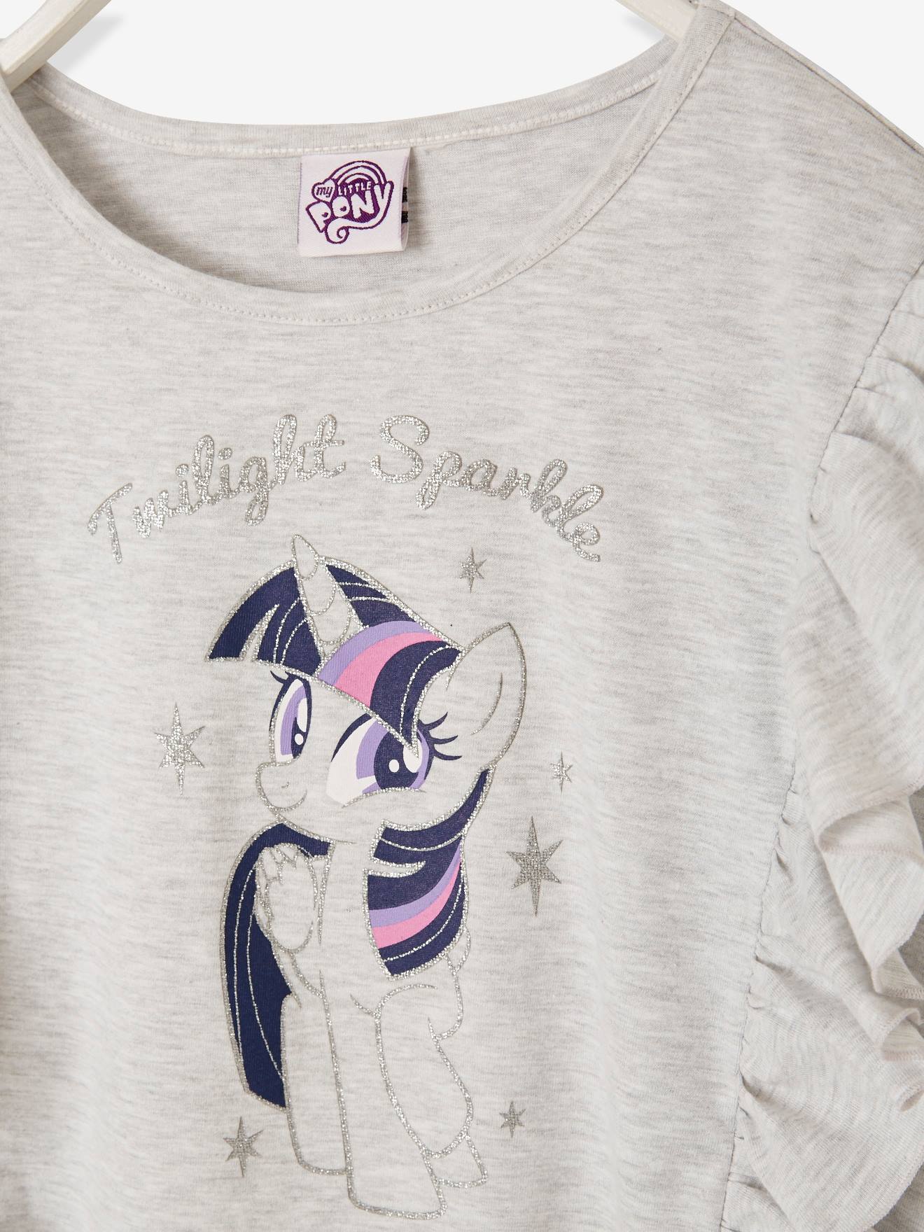 T-shirt fille manches longues My Little Pony® à paillettes gris chiné