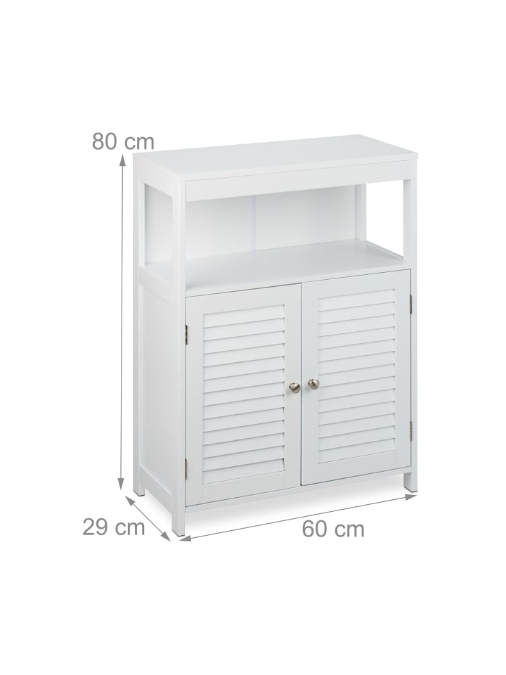 relaxdays Badschrank in Weiß - (B)60 x (H)80 x (T)29 cm günstig kaufen onesize