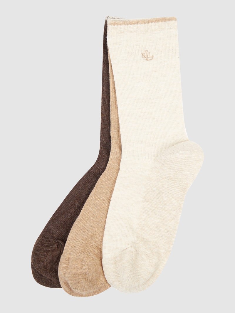 Socken mit Stretch-Anteil im 3er-Pack in beige