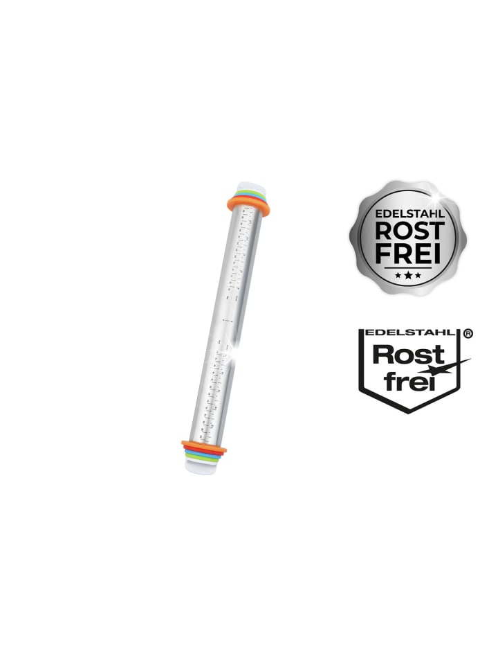 Maximex Teigrolle mit Abstandhalter EDELSTAHL in Silber günstig kaufen onesize