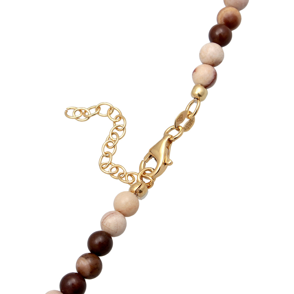 Elli PREMIUM Elli PREMIUM Collier Femmes plaquette perles boho avec pierre précieuse Jasper en collier