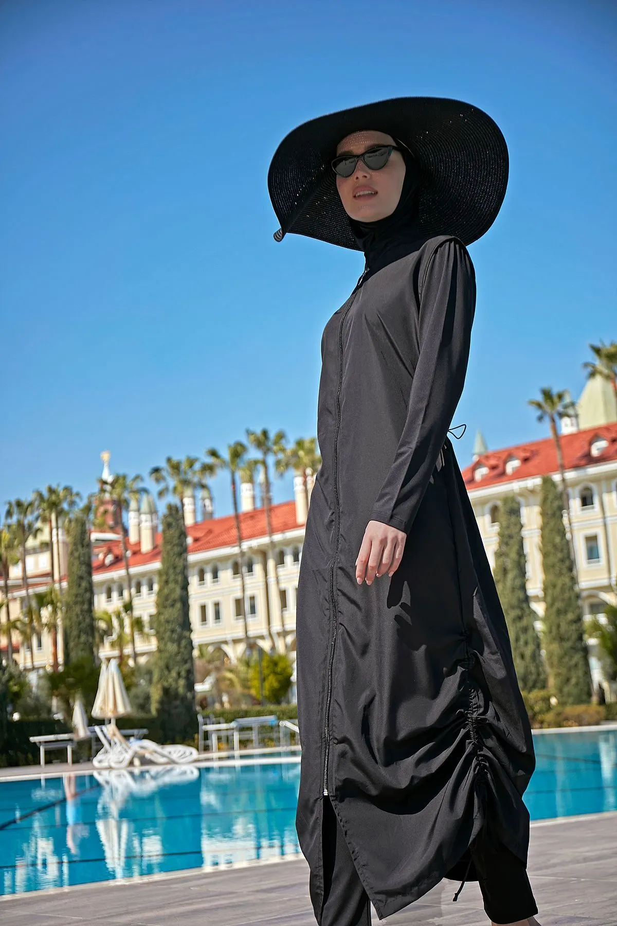 Remsa Mayo  Remsa Design Vollständig bedeckter Hijab-Badeanzug in voller Länge lang R027 Fatma Schwarz