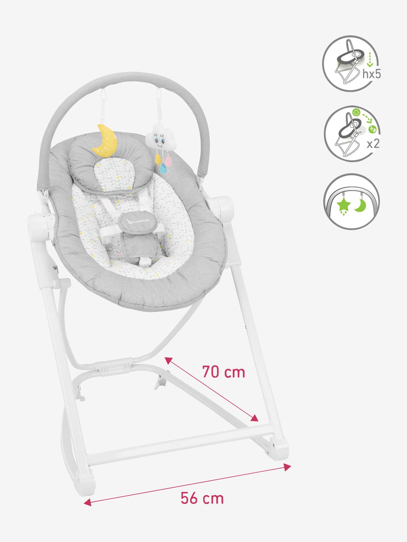 Badabulle Babywippe COMPACT'UP BADABULLE - grau/weiß