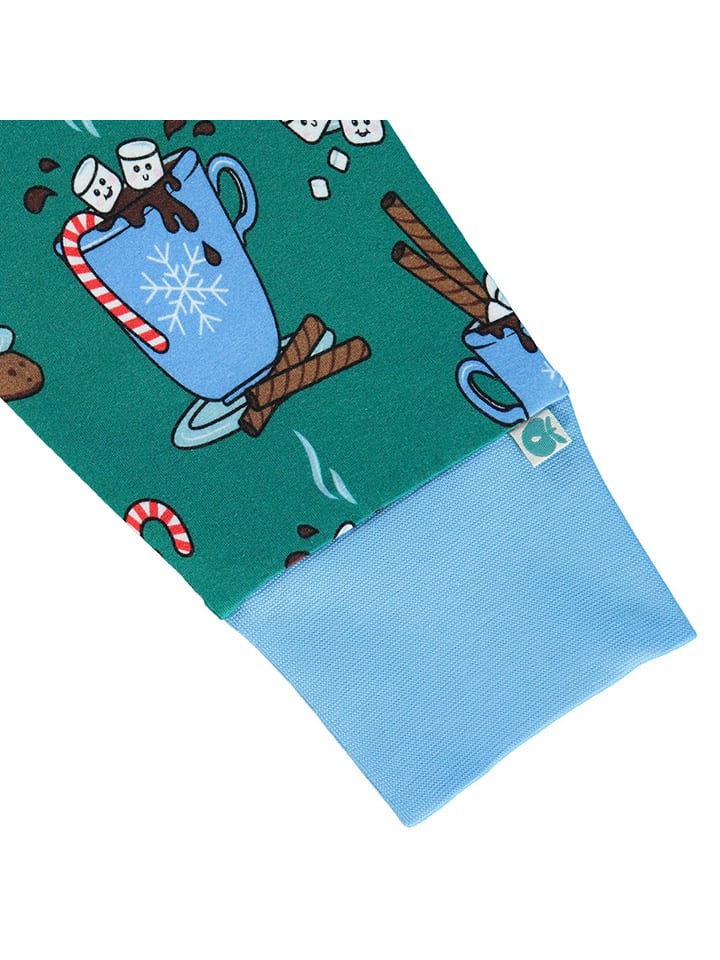 Småfolk Pyjama in Grün/ Blau günstig kaufen