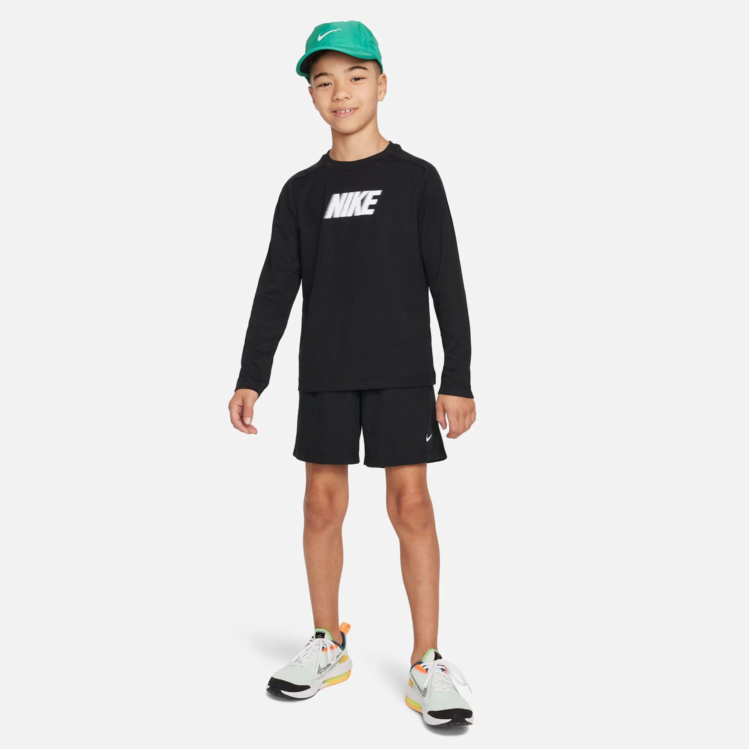 Dri-Fit Multi+ Longsleeve Jungen - Schwarz, Weiß