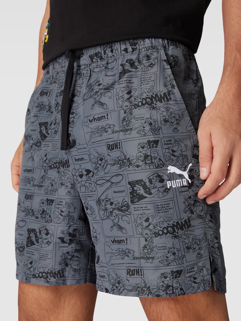 Shorts mit Allover-Print Modell 'CLASSICS SUPER' in schwarz