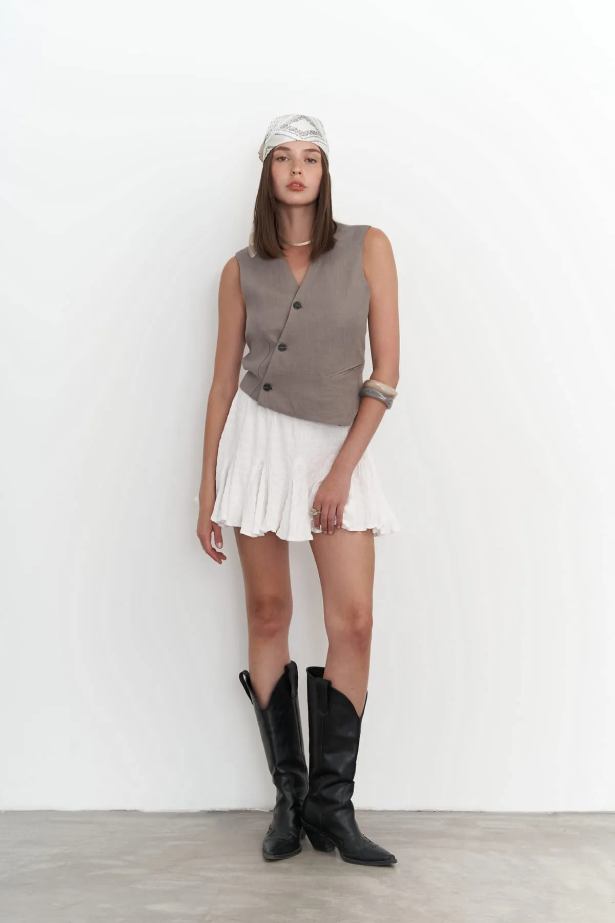 MAİ COLLECTİON  Jaipur Weißer Minirock