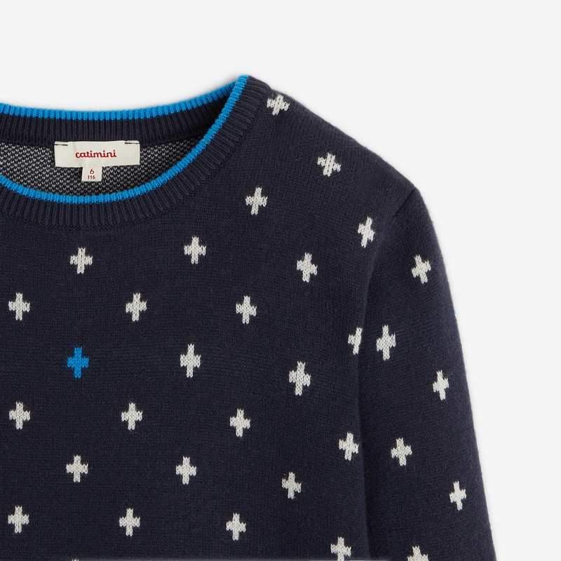 Pull jacquard enfant bleu marine garçon Catimini