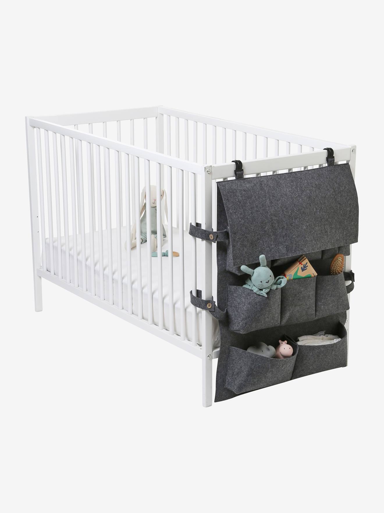 Organisateur à suspendre vertbaudet pour lit de bébé gris chiné