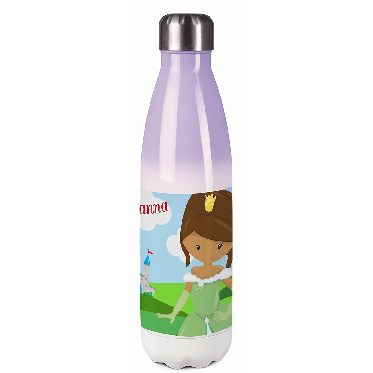 Edelstahl Kinder Thermoflasche / Trinkflasche bunt Prinzessin Spülmaschinenfest, Auslaufsicher, Bruchfest, Doppelwandig, Für Heißgetränke geeignet, Mit Deckel, Isoliert