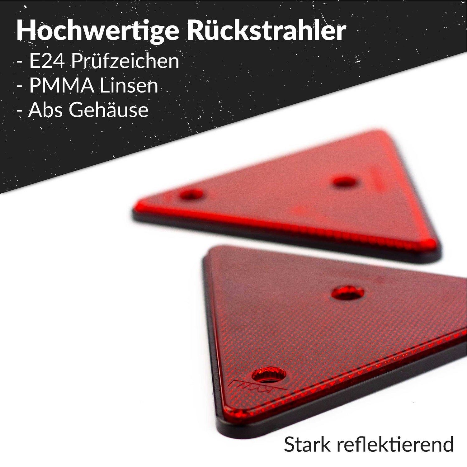 Upgrade4cars PKW-Anhänger Reflektor, 2 Stück, E24 Prüfzeichen